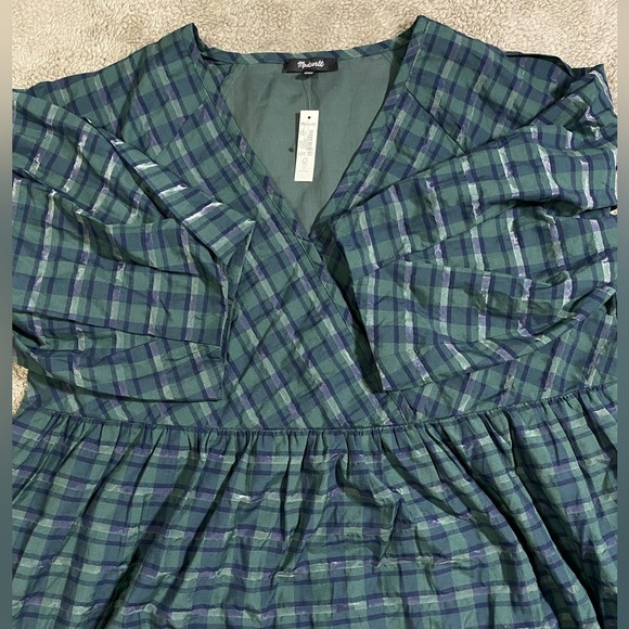 K1 Marianna Puff-Sleeve Mini Dress in Plaid - Picture 6 of 10